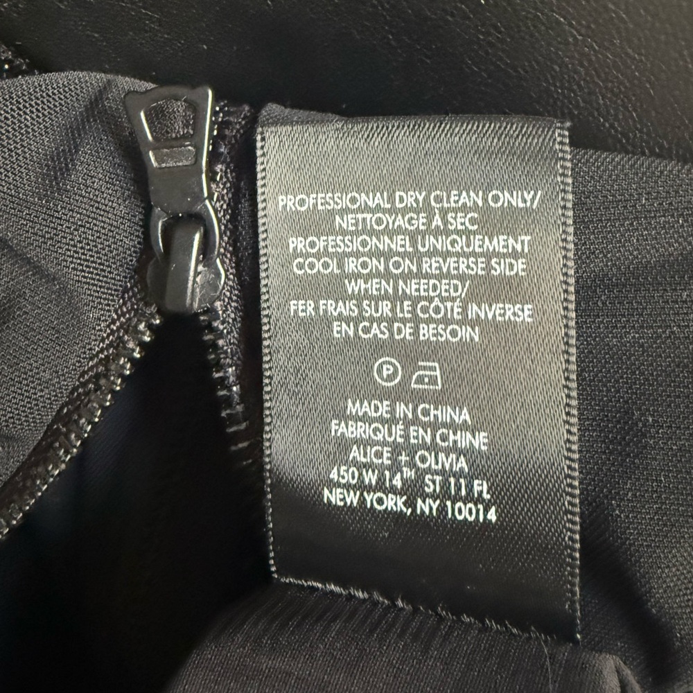 Alice + Olivia Chara Long Sleeve Mesh & Faux Leather Mini Dress - Picture 11 of 12